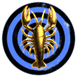 Golden Crab on a blue Plate