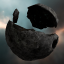 Broken Blue Crystal Asteroid