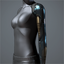 Women's 'Vise' Cybernetic Arm (blue and black ringed left)
