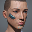 Women's 'Eico Azurchev' Facial Augmentation