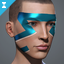 Women's 'Domino Turquoise' Facial Augmentation