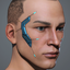 Men's 'Eico Azurbrak' Facial Augmentation